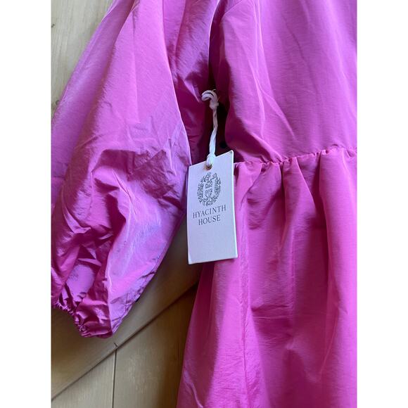 Hyacinth House Tuckernuck Fuchsia Ruched V-Neck Gia Maxi Dress Long Pink XS NWT - Picture 8 of 9